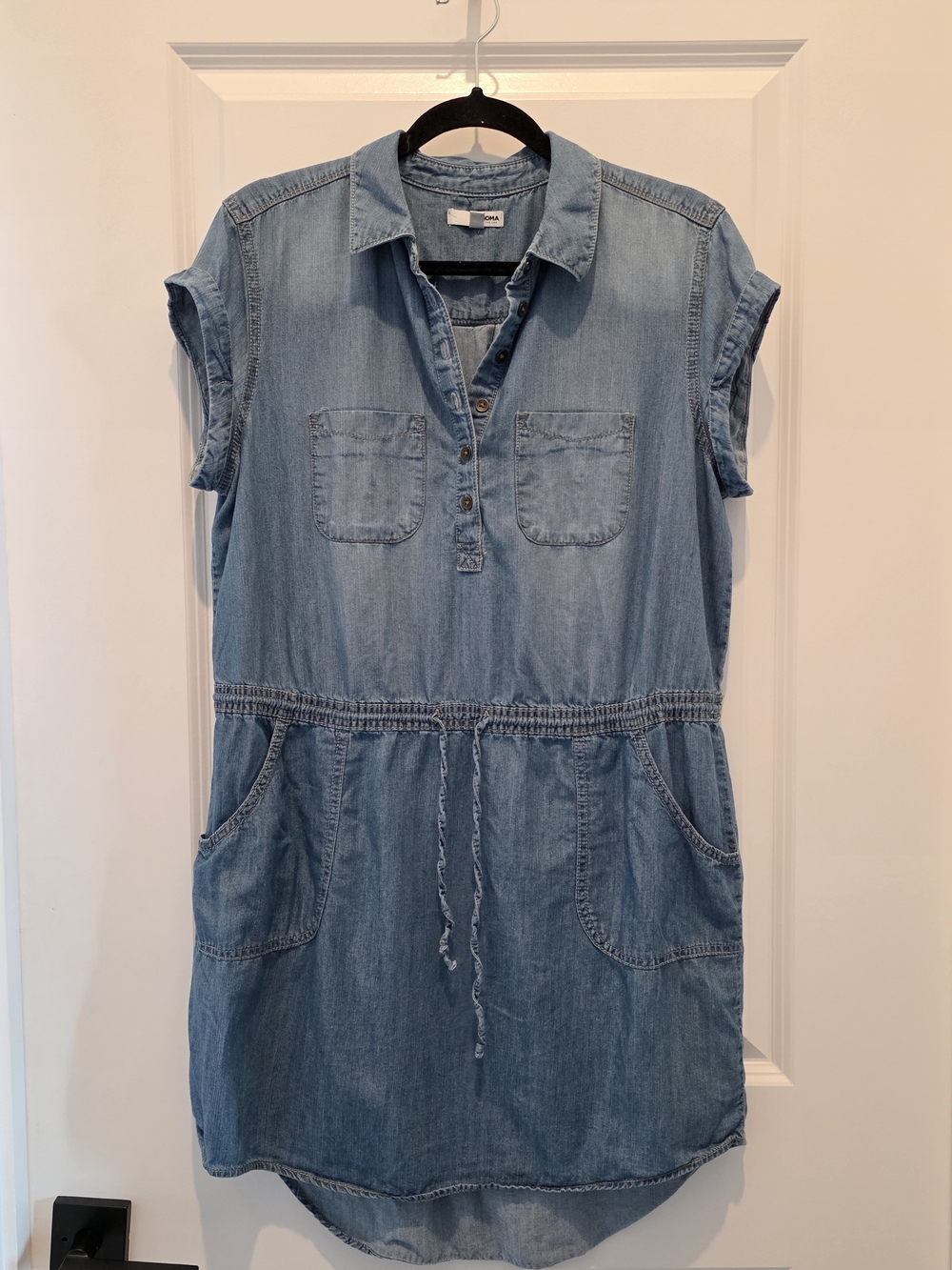 Sonoma Light Blue Denim Shirt Midi Dress
